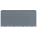 Wheelie Bin Storage for 4 Bins Light Grey 272 x 77,5 x 121,5 cm