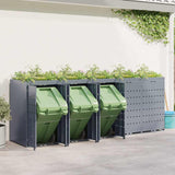 Wheelie Bin Storage for 5 Bins Light Grey 340 x 77,5 x 121,5 cm - Top-Down View