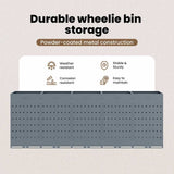 Wheelie Bin Storage for 5 Bins Light Grey 340 x 77,5 x 121,5 cm - Extra Image