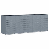 Wheelie Bin Storage for 5 Bins Light Grey 340 x 77,5 x 121,5 cm - Front View