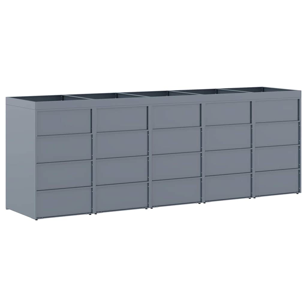 Wheelie Bin Storage for 5 Bins Light Grey 340 x 77,5 x 121,5 cm