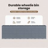 Wheelie Bin Storage for 6 Bins Light Grey 408 x 77,5 x 121,5 cm