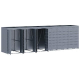 Wheelie Bin Storage for 6 Bins Light Grey 408 x 77,5 x 121,5 cm - 45-Degree Angle