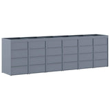 Wheelie Bin Storage for 6 Bins Light Grey 408 x 77,5 x 121,5 cm - Low Angle