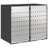 Wheelie Bin Storage for 3 Bins Anthracite 340 x 77.5 x 115.5 cm - Front View