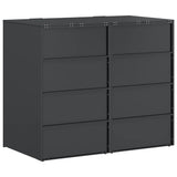 Wheelie Bin Storage for 3 Bins Anthracite 340 x 77.5 x 115.5 cm - Low Angle