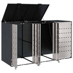 Wheelie Bin Storage for 3 Bins Stainless Steel Anthracite