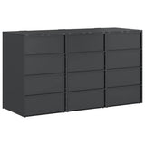 Wheelie Bin Storage for 3 Bins Steel Anthracite - Low Angle