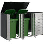 Wheelie Bin Storage for 3 Bins Stainless Steel Anthracite
