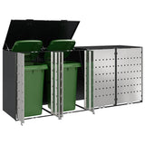 Wheelie Bin Storage for 3 Bins Steel Anthracite