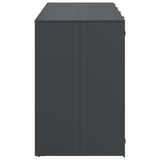 Wheelie Bin Storage for 3 Bins Steel Anthracite - Close-Up Angle