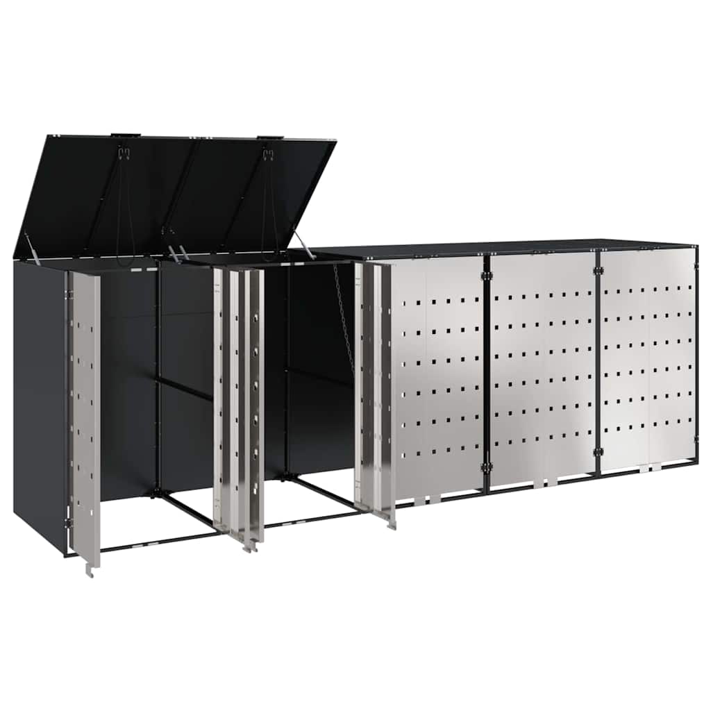 Wheelie Bin Storage for 3 Bins Steel Anthracite