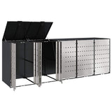 Wheelie Bin Storage for 3 Bins Steel Anthracite