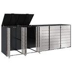 Wheelie Bin Storage for 3 Bins Stainless Steel Anthracite