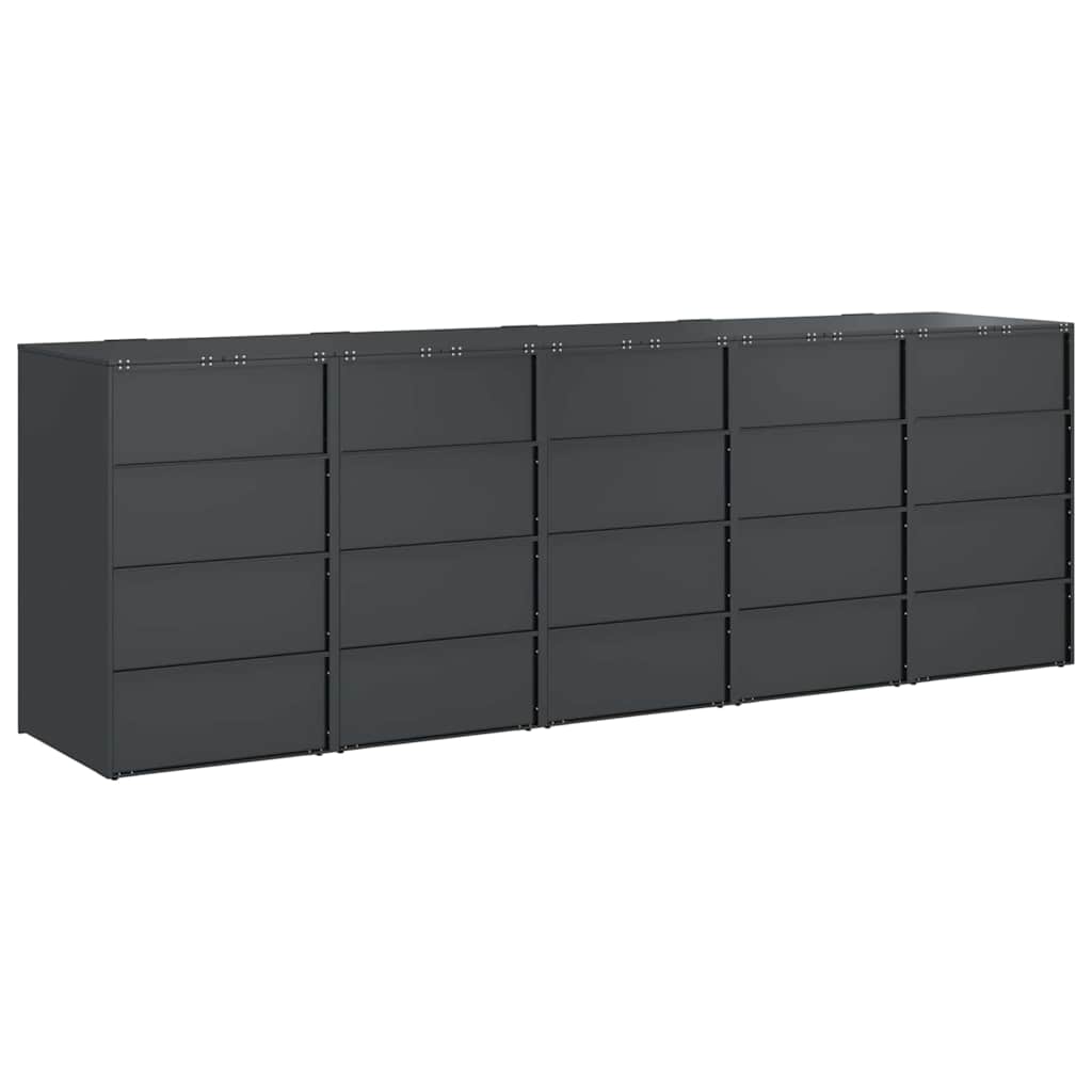 Wheelie Bin Storage for 3 Bins Steel Anthracite