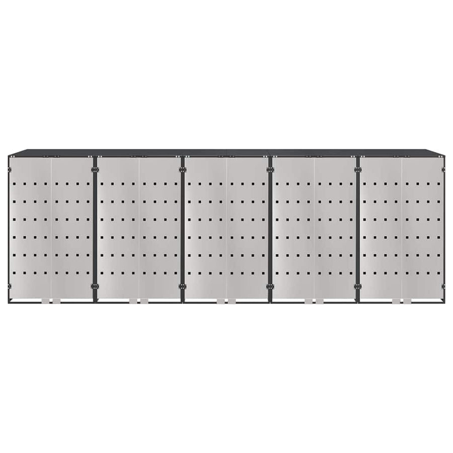 Wheelie Bin Storage for 3 Bins Stainless Steel Anthracite