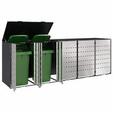 Wheelie Bin Storage for 3 Bins Steel Anthracite