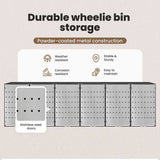 Wheelie Bin Storage for 3 Bins Steel Anthracite