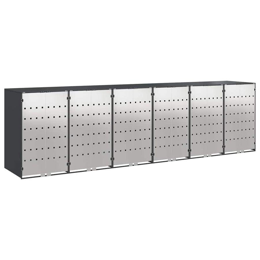 Wheelie Bin Storage for 3 Bins Stainless Steel Anthracite