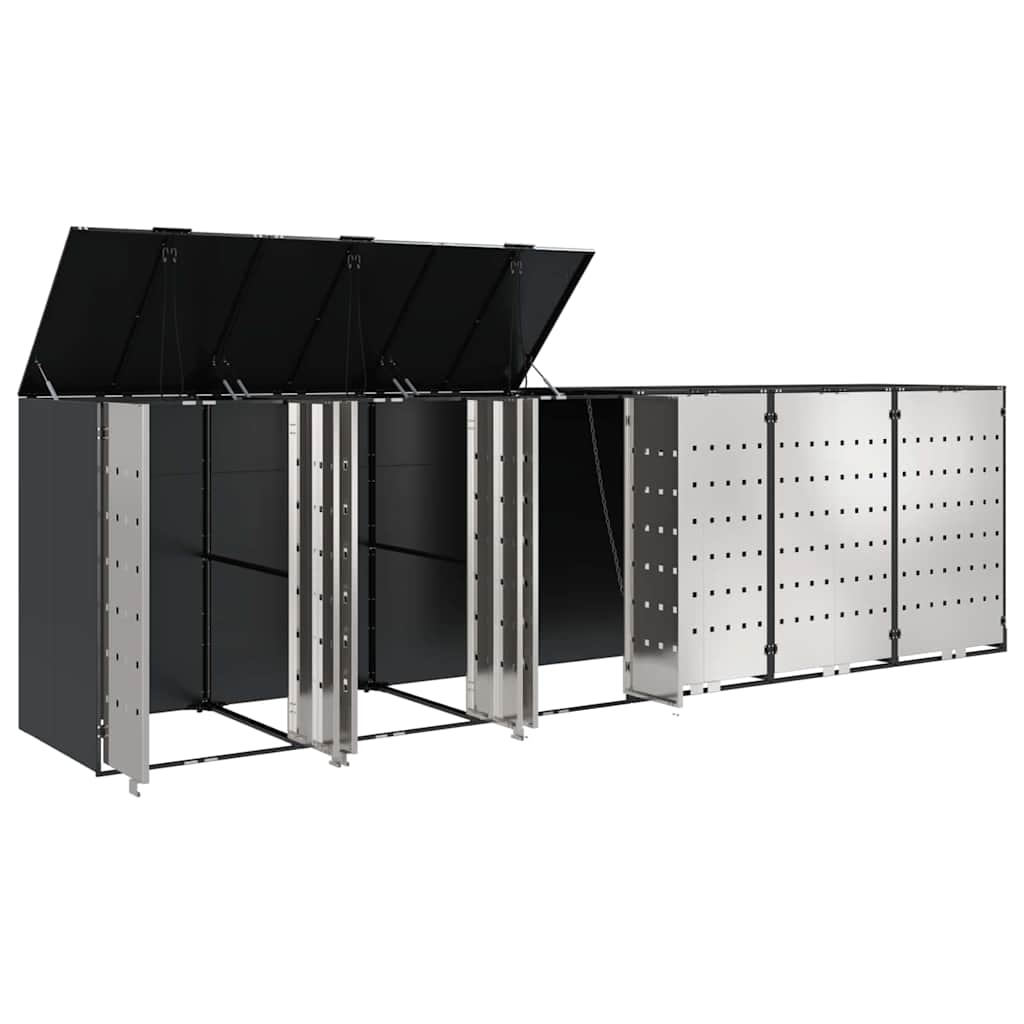 Wheelie Bin Storage for 3 Bins Steel Anthracite