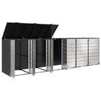 Wheelie Bin Storage for 3 Bins Stainless Steel Anthracite