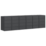 Wheelie Bin Storage for 3 Bins Steel Anthracite - Low Angle