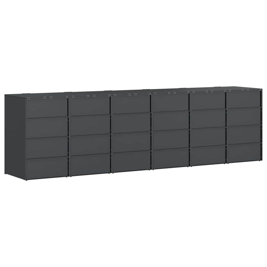 Wheelie Bin Storage for 3 Bins Stainless Steel Anthracite