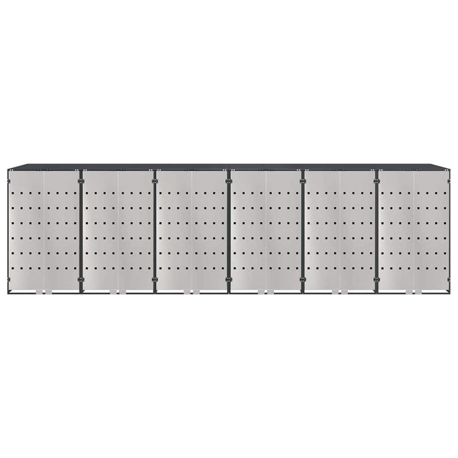 Wheelie Bin Storage for 3 Bins Stainless Steel Anthracite