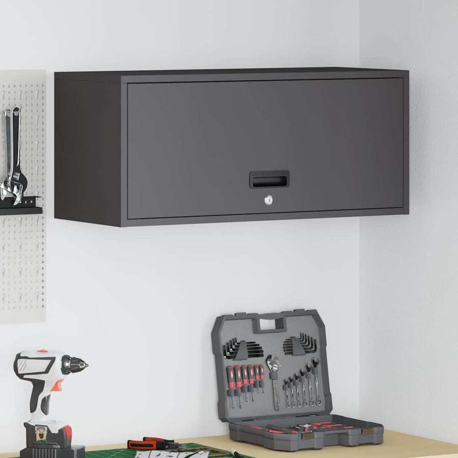 Wall Cabinet for Garage Black 80 x 33 x 35 cm