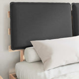 Bed Frame with Upholstered Headboard Dark Grey 135 x 190 cm - Side View