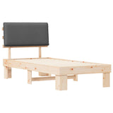 Bed Frame with Upholstered Headboard Dark Grey 90 x 190 cm - Top-Down View