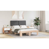 Bed Frame with Upholstered Headboard Dark Grey 150 x 200 cm - Close-Up Angle
