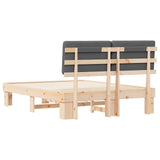 Bed Frame with Upholstered Headboard Dark Grey 150 x 200 cm - Rear View