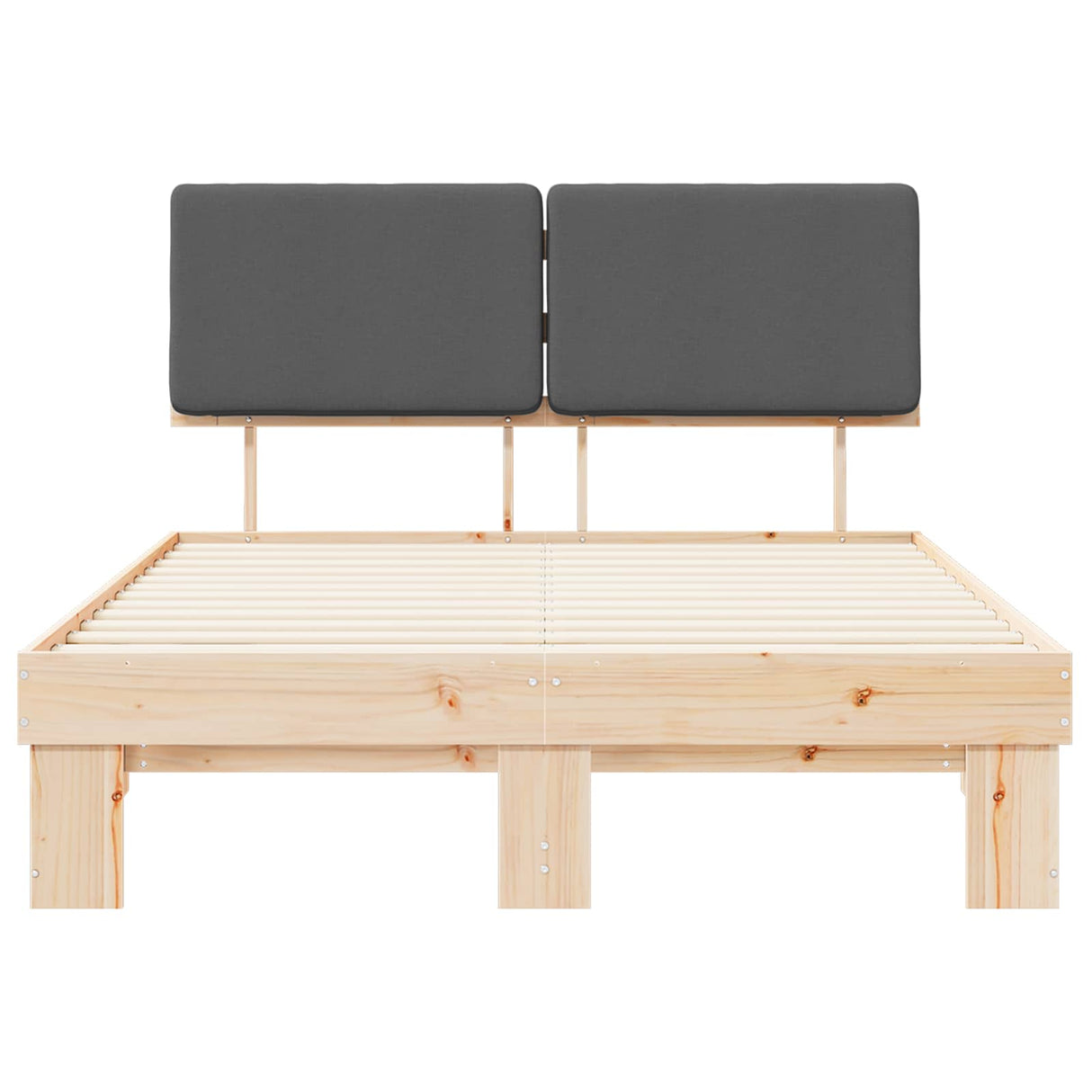 Bed Frame with Upholstered Headboard Dark Grey 150 x 200 cm