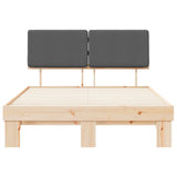 Bed Frame with Upholstered Headboard Dark Grey 150 x 200 cm