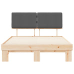 Bed Frame with Upholstered Headboard Dark Grey 150 x 200 cm