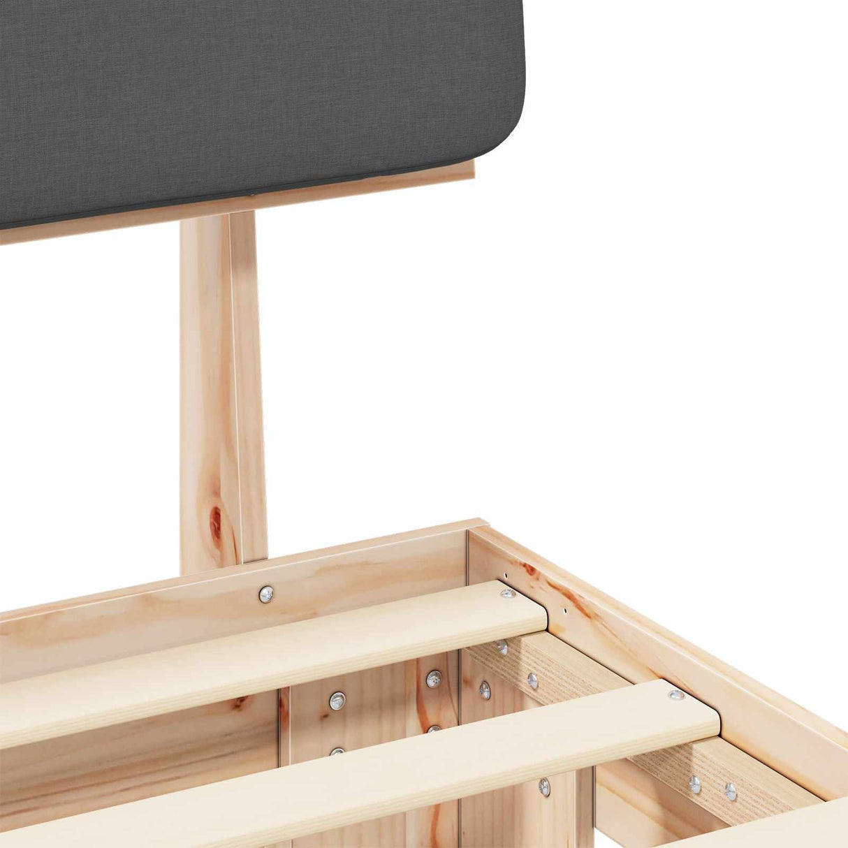 Bed Frame with Upholstered Headboard Dark Grey 90 x 190 cm