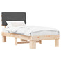 Bed Frame with Upholstered Headboard Dark Grey 90 x 190 cm
