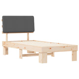 Bed Frame with Upholstered Headboard Dark Grey 90 x 190 cm - Top-Down View