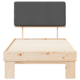 Bed Frame with Upholstered Headboard Dark Grey 90 x 190 cm