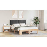 Bed Frame with Upholstered Headboard Dark Grey 150 x 200 cm - Close-Up Angle