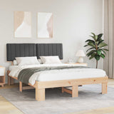 Bed Frame with Upholstered Headboard Dark Grey 150 x 200 cm
