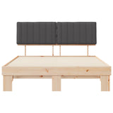 Bed Frame with Upholstered Headboard Dark Grey 150 x 200 cm