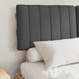 Bed Frame with Upholstered Headboard Dark Grey 135 x 190 cm - Side View