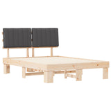 Bed Frame with Upholstered Headboard Dark Grey 135 x 190 cm - Top-Down View