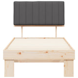 Bed Frame with Upholstered Headboard Dark Grey 90 x 190 cm