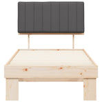 Bed Frame with Upholstered Headboard Dark Grey 90 x 190 cm
