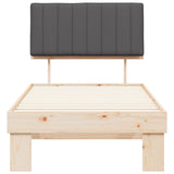 Bed Frame with Upholstered Headboard Dark Grey 90 x 190 cm - 45-Degree Angle