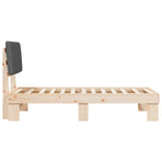 Bed Frame with Upholstered Headboard Dark Grey 90 x 190 cm