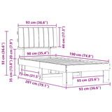 Bed Frame with Upholstered Headboard Dark Grey 90 x 190 cm - Extra Image